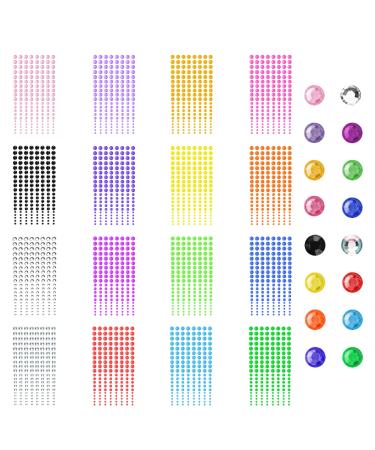 Fousenuk 3520 pieces of glittering stones self-adhesive 16 leaves Road stones self-adhesive in 4 size 16 colors self-adhesive street stones jewelry stones for face diy art tinkering nail make-up - Buy Online on GoSupps.com