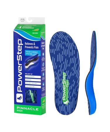 Powerstep Insoles, Pinnacle High Arch, Pain Relief Insole, Supination, High Arch Support Orthotic For Women and Men Men's 11-11.5 Blue and Green
