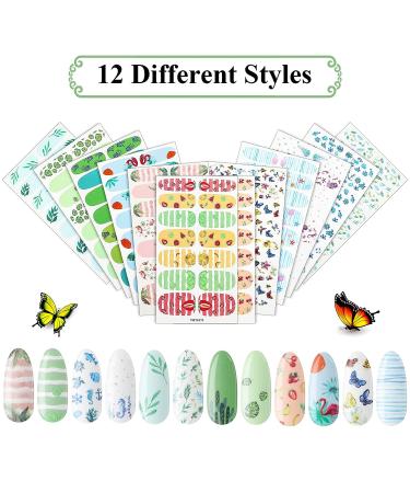 Maitys 168 Piece Nail Polish Stickers Summer Full Wrap - Self Adhesive Nail Art Decal Strip with Nail File - Manicure Kit for Women & Girls - Buy Online on GoSupps.com