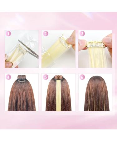 Beauty7 DIY Colored Hair Extensions - Dark Pink Clip-In Highlights for Women (50cm 5 Pieces) - Vibrant Hair Strands for Custom Styling - Buy Online on GoSupps.com