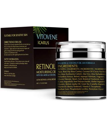 ADVANCED RETINOL and Hyaluronic Acid Silk Moisturiser | Caribbean SEA MOSS & COCONUT OIL | Anti Ageing | Face/Neck/Eye Area | LUXURIOUS Moisturising Vegan Cream - Buy Online on GoSupps.com
