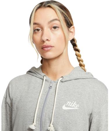 Nike Women's Sportswear Gym Vintage Full-Zip Hoodie Grey 1X - Comfort and Style for Active Women - Buy Online on GoSupps.com