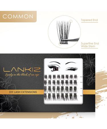 Lankiz Single Eyelashes 0.07 C Curl 10-16mm - 48 PCS Cluster Lashes for DIY Eyelash Extensions | Premium Individual Fake Lashes at Home - Buy Online on GoSupps.com