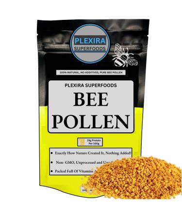 Bee Pollen - 300g by Plexira Superfoods | 100% Pure and Natural Raw Bee Pollen | Ethically Harvested Bee Pollen Granules in a Resealable and Protective Pouch