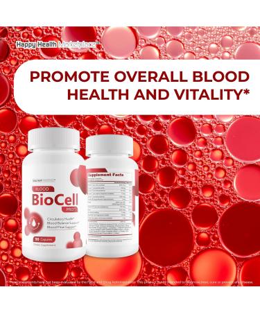 Blood BioCell Pro - Our Best Blood Support Supplement - Magnesium 12 Advanced Blood Flow Bio Cell Blood Health Support - Our Best Vasodilator Nitric Oxide High Pressure Pills - Circulation Blood Boost - Buy Online on GoSupps.com