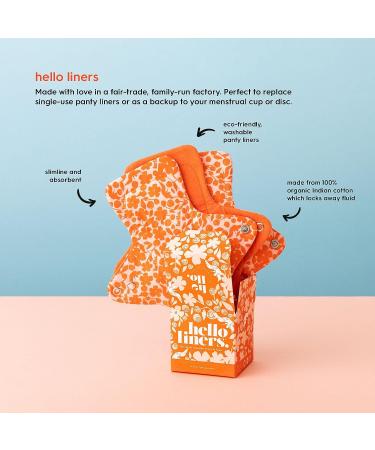 Hello Cup Reusable Menstrual Liners - Organic Eco-Friendly Absorbent Pads (Pack of 3) - Buy Online on GoSupps.com