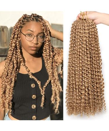 Xtrend Passion Twist Hair 7 Packs 61 cm Bohemian Braids for Distressed Locs Passion Twist Brown Water WAVE CROCHET BRAIDING Hair Synthetic Fiber Natural Twist Braiding Hair 18 Str ngs/Pack 27#