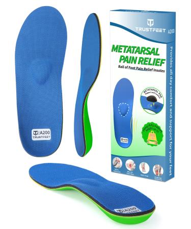 Trustfeet Heavy Duty Support Metatarsal Pain Relief Insoles for Metatarsalgia Morton's Neuroma Ball of Foot Pain Relief Plantar Fasciitis Arch Support Orthotics Shoe Inserts for Man Women-F F(UK 8.5-9)-28CM Mixed(blue+green+yellow)shoe Insoles - Buy Online on GoSupps.com