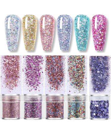 EONFAVE EONFAVE Festival Glitter Face with Glue for Body Hair Nails Podium Halloween Party 10 Colours Body Cosmetic with Long Lasting Fix Gel and Brush (Blue) - Buy Online on GoSupps.com
