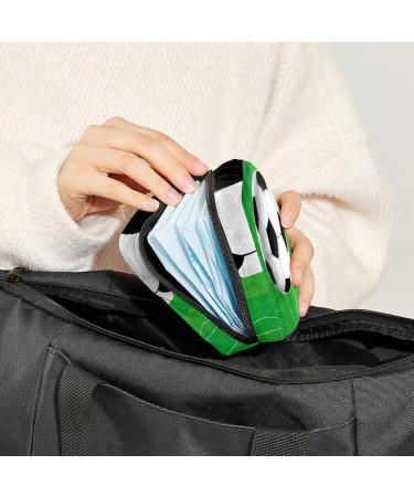 Period Bag Sanitary Napkin Storage & Travel Makeup Pouch - Football & Green - Buy Online on GoSupps.com