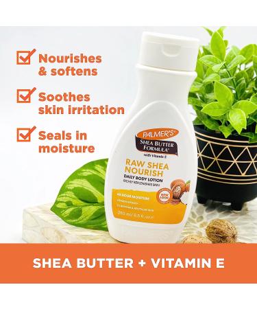 Palmer's Shea Formula Raw Shea Body Lotion - 8.5 oz Flip Cap Bottle - Hand & Body Moisturizer for Dry Skin - Buy Online on GoSupps.com