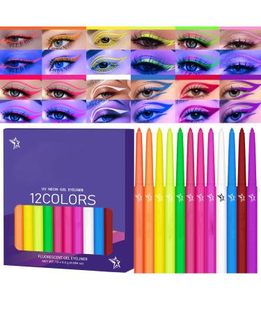 Colorful Eyeliner Set | Neon Glow Eyeliner | Vibrant Colored Eyeliners | Long-lasting Waterproof Eyeliner Set for Makeup Festivals and Everyday Use
