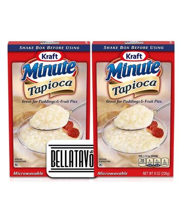 Minute Tapioca Bundle - 2x 8oz Kraft Packages + BELLATAVO Fridge Magnet | Ideal for Tapioca Pudding and Fruit Pie Filling - Buy Online on GoSupps.com