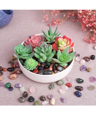 SigMntun Polished Stone Set with Crystal Grids Cards - 72 Pcs Natural Tumbled Stones for Healing and Meditation - Buy Online on GoSupps.com