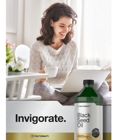 Organic Black Seed Oil - 4600mg Cold Pressed Nigella Sativa Supplement - 16 oz Bottle - Vegetarian, Non-GMO, Gluten Free - Solvent Free Formula by Horbaach - Buy Online on GoSupps.com