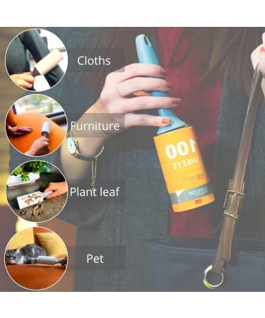 DINIAL Lint Roller Remover 100 Spiral Sticky Sheets with Extra 100 Sheets Refill (200 SHEETS IN TOTAL) For Removes Pet Fur Dust Dirt from Clothes Furniture Carpet Cars Floor & Dog Cat Hair. - Buy Online on GoSupps.com