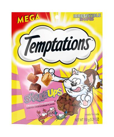 TEMPTATIONS ShakeUps Crunchy and Soft Cat Treats, CLUCKY Carnival, Multiple Sizes Lobster, Crab, Shrimp 5.29 Ounce (Pack of 1)
