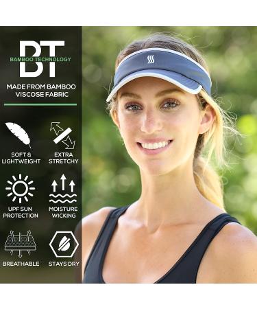 SAAKA Women's Sport Visor | Soft, Stretchy, Lightweight & Adjustable | Ideal for Running, Tennis, Golf | Graphite - Buy Online on GoSupps.com