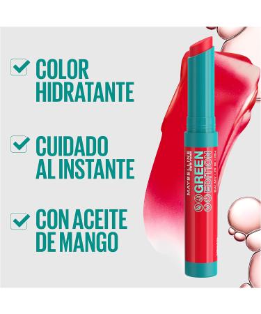  Maybelline Maybelline New-York - Colour & Long-Lasting Hydration Lip Melting - Enriched with Mango Oil - Green Edition Balmy Lip Blush - Shade : Bonfire (002) - Buy Online on GoSupps.com