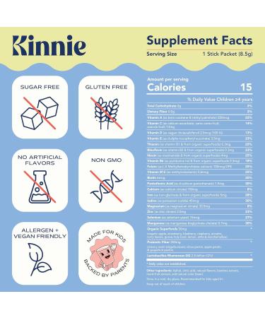 Kinnie Fueling Futures Bundle Pack - Multivitamin Calm and Immune Hydration - Sugar-Free with Probiotics Magnesium & Electrolytes - 90 Stick Packs - Buy Online on GoSupps.com