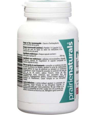 Prairie Naturals R(+) Alpha Lipoic Acid 200mg (R+ ALA) provides antioxidants for the maintenance of good health - 60 Vegan Capsules - Buy Online on GoSupps.com
