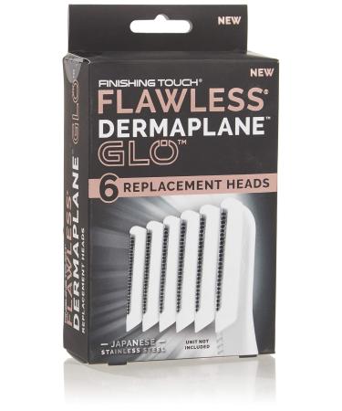 Finishing Touch Flawless Dermaplane Glo Facial Exfoliator Replacement Heads Only, Dermaplane Tool Not Included, White, 6 Count (Packaging may vary) 6 Count (Pack of 1)