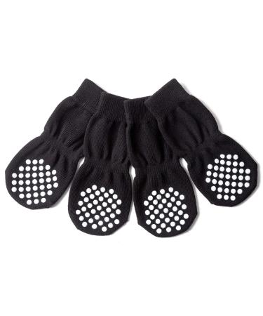 AKOPAWON anti-slip socks Dogs Katzen socks 4 pieces of paw protection detention socks for inside pet dogs cat socks with rubber reinforcement S-4XL suitable for dogs from 1-36 kg 5xl for over 36 kg W-black l