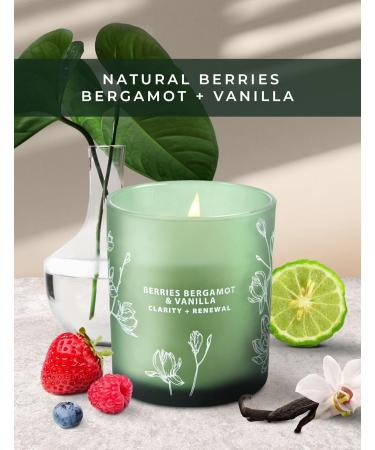 Berries Bergamot Vanilla Candle - Luxurious Soy Wood Wick Aromatherapy - Highly Scented Fruity Citrus Candle for Home - Relaxing Gift for Women & Men - Buy Online on GoSupps.com