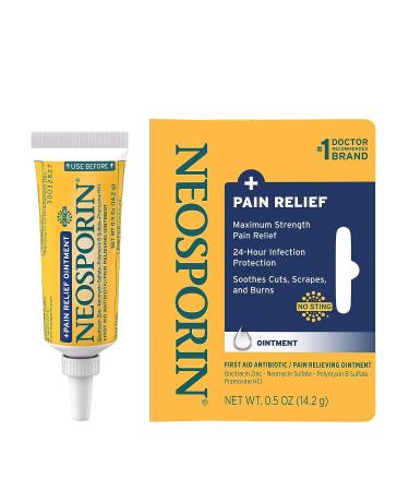 Neosporin Maximum-Strength Pain Relief Ointment 0.5 oz - Antibiotic & Analgesic - 24-Hour Protection - Buy Online on GoSupps.com