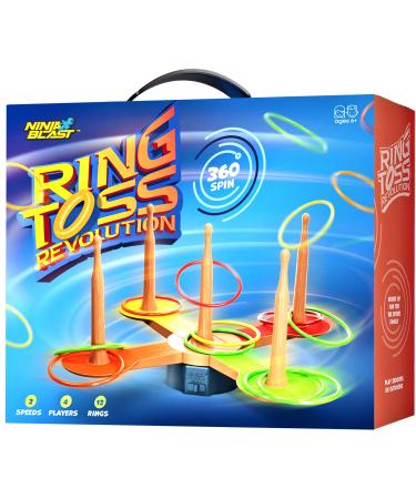 Ring Toss Game for Kids - 360 Spin Revolution - Outdoor Backyard Party Game for The Whole Family - Camping Games for Kids Teens & Adults Ages 6+ Fun Toys for Yard, Summer Picnic or Beach Activities