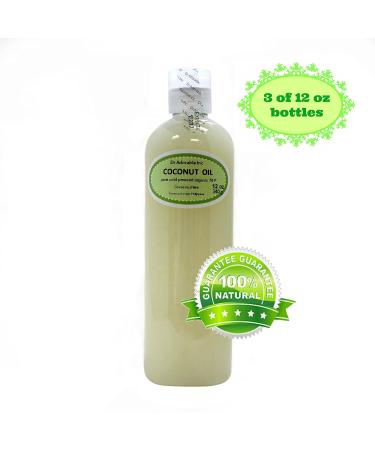 Dr Adorable - 36 oz - Coconut Oil 76 Degree - 100% Pure Natural Organic Cold Pressed (3 of 12 oz) - Buy Online on GoSupps.com