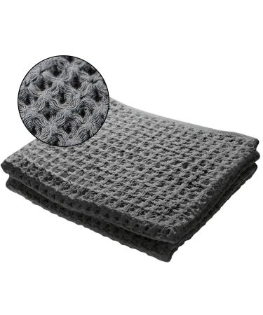 SUTERA - Silverthread Waffle Towel California - Grown Pima Cotton, Quick Drying, Ultra Soft, Lightweight and Absorbent - Waffle Weave Design - Luxury Towel (Hand, Grey) 16"x30"