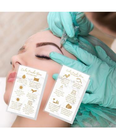 Ombre Powder Brow Aftercare Instructions Cards | 50 Pack | Double Sided 2x3.5 Business Card | Marble & Gold Design - Buy Online on GoSupps.com