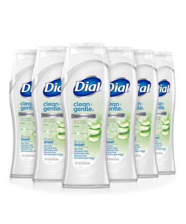 Dial Clean + Gentle Body Wash, Aloe, 16 Fl Oz (Pack of 6) Aloe Vera 16 Fl Oz (Pack of 6)