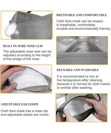 Washable Reusable 4 Ply Cloth Face Mask with Nose Wire & Adjustable Ear Loop, 8 Count - Men Women Teens - Breathable - Color-1 - Buy Online on GoSupps.com