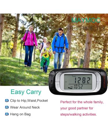 Maymoc 3D Slipstellers - Accurate Pedometer for Steps Miles Calories & Activity Time | Large Display for Men & Women - Perfect for International Shipping - Buy Online on GoSupps.com