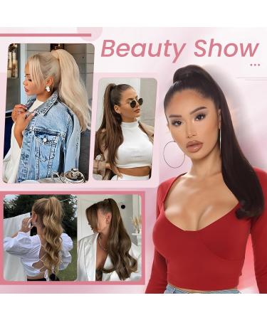 26" Long Straight Wrap around Ponytail Extensions Synthetic Clip in Ponytail Hair Extensions Hairpiece - Dark Brown 26 inch Dark Brown - Buy Online on GoSupps.com