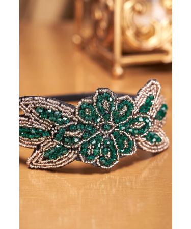 BABEYOND Flapper Headband 1920s Art Deco Rhinestone Hair Accessories - Green - Buy Online on GoSupps.com