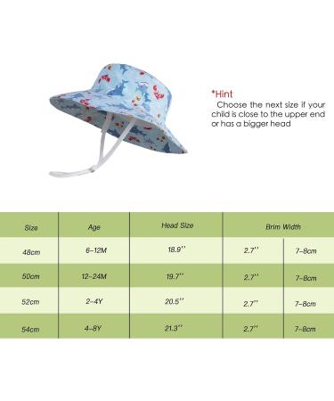 LANGZHEN Baby Girls Beach Sun Hat with Chin Strap - Light Blue, 6-12 Months - Buy Online on GoSupps.com