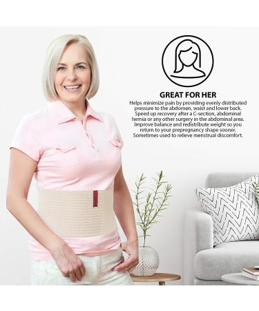ORTONYX Abdominal Binder for Men and Women - Postpartum Surgery Wrap - Umbilical Hernia Support Belt - Beige (L/XXL) - Buy Online on GoSupps.com