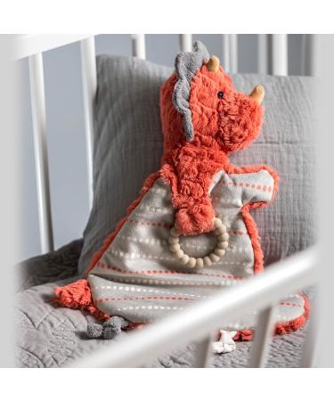 Mary Meyer Putty Snuggy Nuggles Baby Lovey Security Blanket with Teething Ring - Dino 13-Inches - Buy Online on GoSupps.com