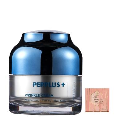 PEPPLUS + Anti-wrinkle Facial Cream Firming Moisturizing Nourishing 50 ml Bundled with 1 Pack Oil Absorbing Blotting Paper