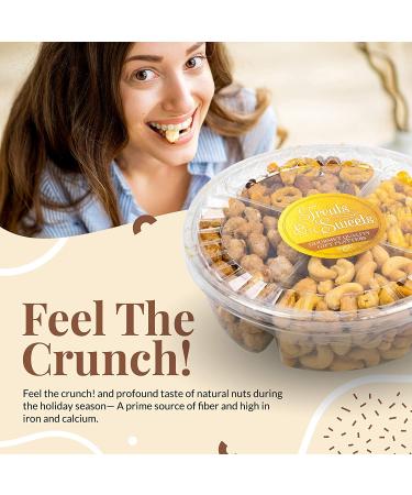 Nut Gift Platter Tray - Healthy Variety of Sweet and Salty Roasted Nuts Care Package, Perfect Birthday Assortment for Families, Office, and Home - Kosher Snack Box - Buy Online on GoSupps.com