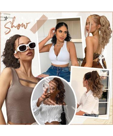 Sofeiyan 13 Inch Curly Ponytail Extension in Ash Brown to Blonde - Natural Wave Synthetic Clip-in Hairpiece for Women - Buy Online on GoSupps.com