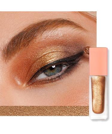Oulac glitter eyes shadow liquid metallic golden eyeshadow |Liquid eyeliner with fine sparkle |Glitzer finish smooth shimmer eyes make-up |Vegan & Cruelty-Free 5.4g (32) (32) Bronze Goddess