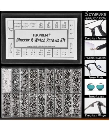 TEKPREM Eyeglass Repair Tools Kit - Glasses Screwdriver Set with Screws, Nose Pads, Tweezer, Cleaning Cloth - for Eye glasses, Sunglasses Repair and Nose Piece Replacement - Buy Online on GoSupps.com
