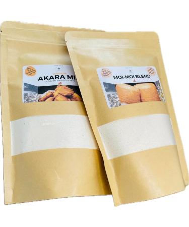 Akara Mix & Moi-Moi Blend Combo Bundle Pack Nigerian food African beans fritter Nigerian Akara Moi-moi Blend with beans flour-341g and 437g - Buy Online on GoSupps.com