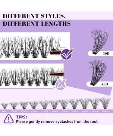 280PCS 3D Fluffy Wispy Cluster Lashes for DIY at Home - 30D 40D 9-16Mix - Individual Eyelash Extensions - Natural Look - Buy Online on GoSupps.com