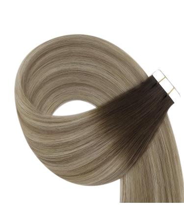 Youngsee Real Hair Extensions - 40cm Balayage Tape-in Extensions | Brown to Blonde #3/8/22 | 50g Real Hair - Buy Online on GoSupps.com