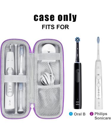 Travel Case for Philips Sonicare & Oral-B Electric Toothbrushes - Purple/Black Hard Case - Buy Online on GoSupps.com
